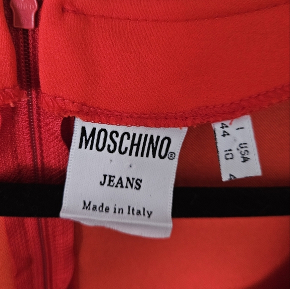 Moschino Jeans Vintage 1990s Orange Long Sleeve Dress size 10 GVC - Picture 5 of 7